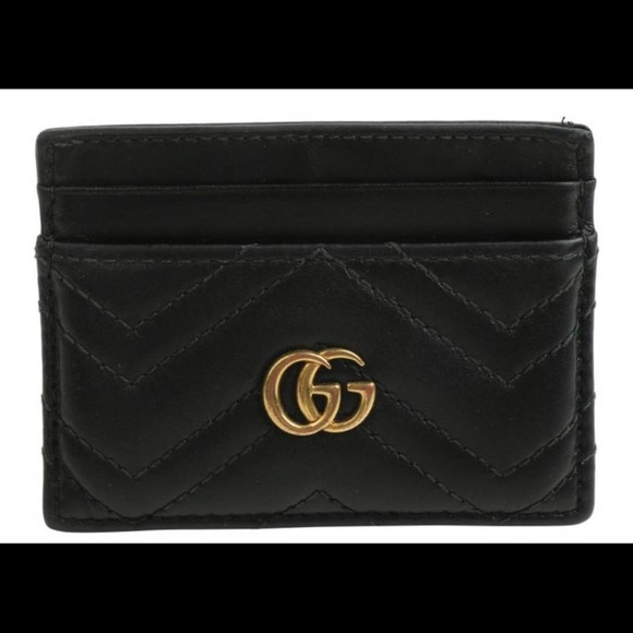 Gucci Accessories - Gucci Authentic Black Mormont Gg Card Case Wallet EUC